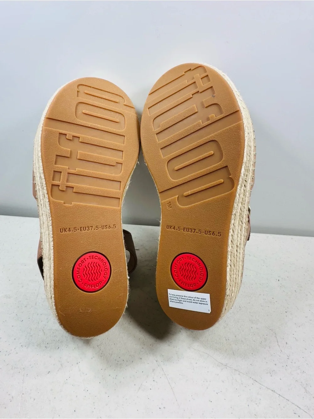 FitFlop Women's Eloise Cork-WRAP Leather Wedge Back Sandals  size 6,5